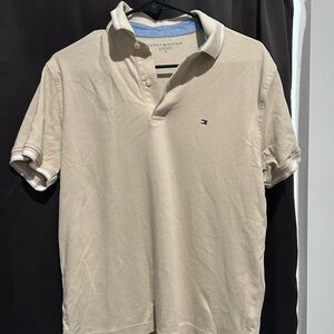 Tommy Hilfiger Cream Polo Shirt Classic Casual Style